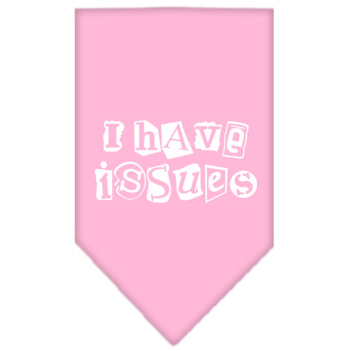 I Have Issues Screen Print Bandana Light Pink Small